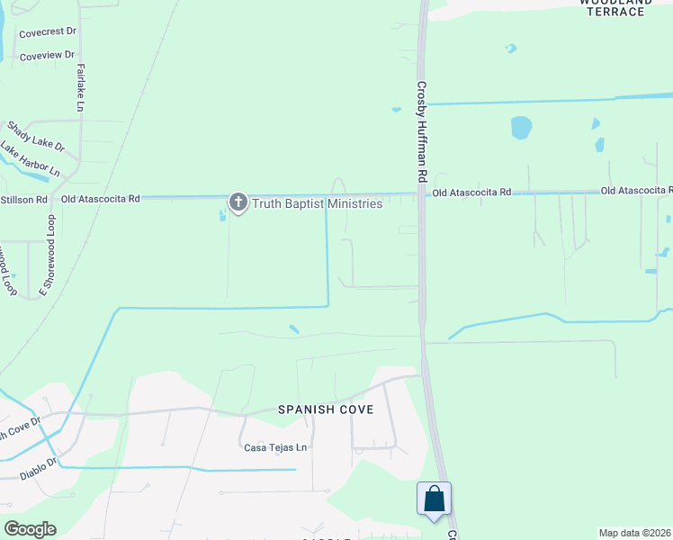 map of restaurants, bars, coffee shops, grocery stores, and more near 22519 Farm to Market 2100 in Crosby