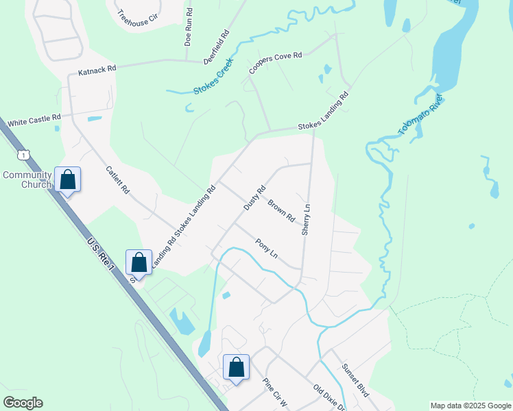 map of restaurants, bars, coffee shops, grocery stores, and more near 301 Dusty Road in St. Augustine