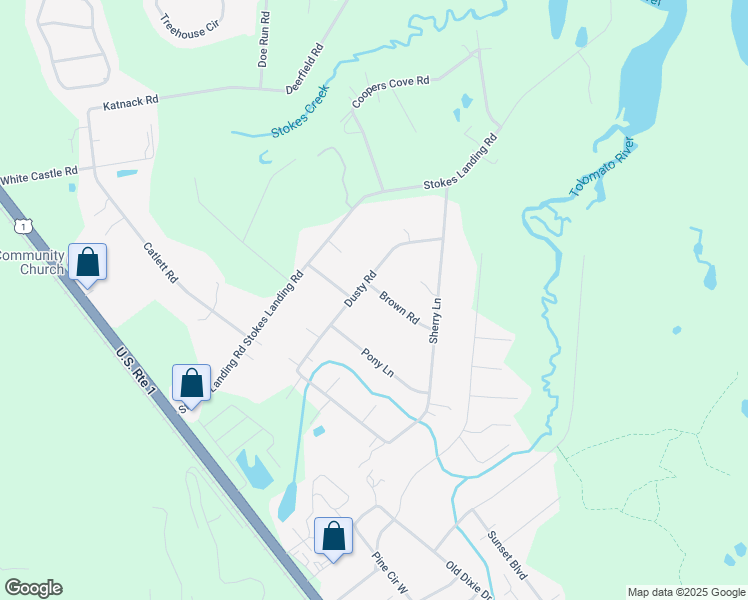 map of restaurants, bars, coffee shops, grocery stores, and more near 301 Dusty Road in St. Augustine