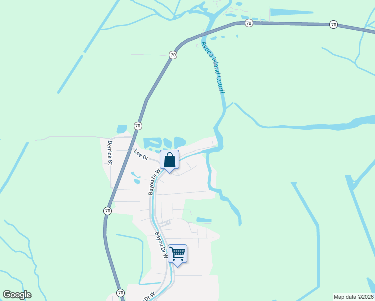 map of restaurants, bars, coffee shops, grocery stores, and more near 117 East Drive in Pierre Part