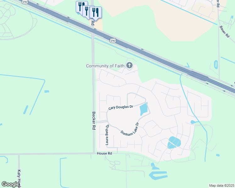 map of restaurants, bars, coffee shops, grocery stores, and more near 31910 Woodway Pines Drive in Hockley