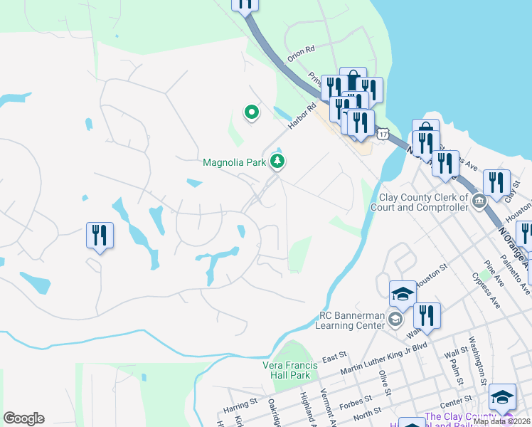 map of restaurants, bars, coffee shops, grocery stores, and more near 3691 Red Hawk Ct in Green Cove Springs
