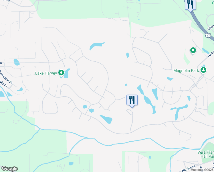 map of restaurants, bars, coffee shops, grocery stores, and more near 3602 Shinnecock Lane in Green Cove Springs