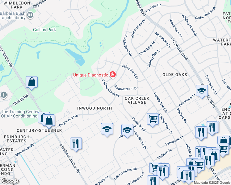 map of restaurants, bars, coffee shops, grocery stores, and more near 3903 Brightwood Drive in Houston