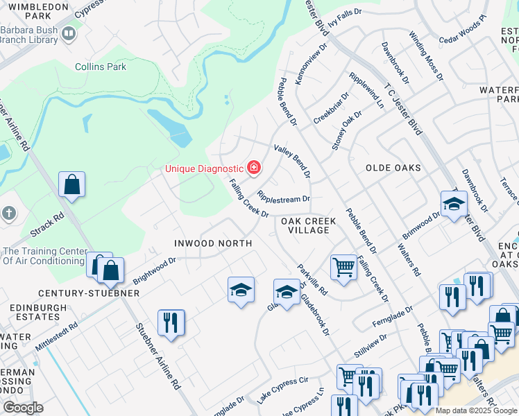 map of restaurants, bars, coffee shops, grocery stores, and more near 3903 Brightwood Drive in Houston