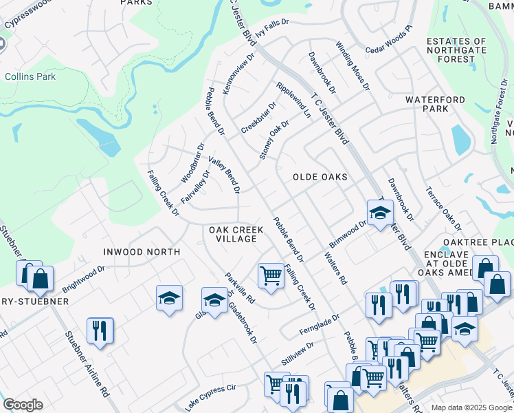 map of restaurants, bars, coffee shops, grocery stores, and more near in Houston