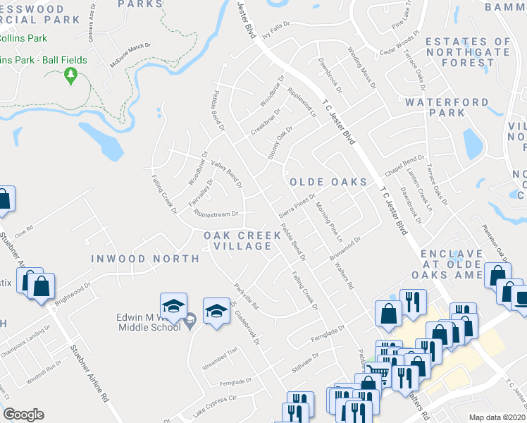 map of restaurants, bars, coffee shops, grocery stores, and more near in Houston