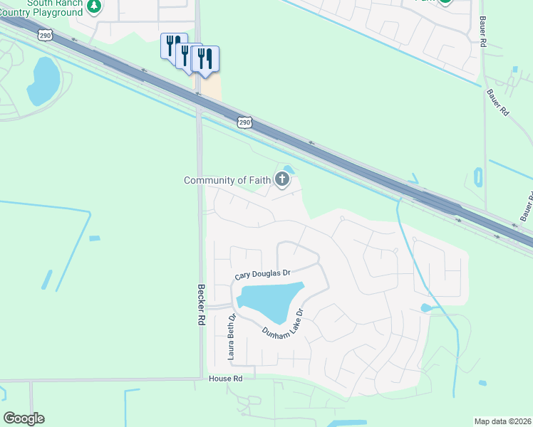 map of restaurants, bars, coffee shops, grocery stores, and more near 31910 McKinley Run Drive in Cypress