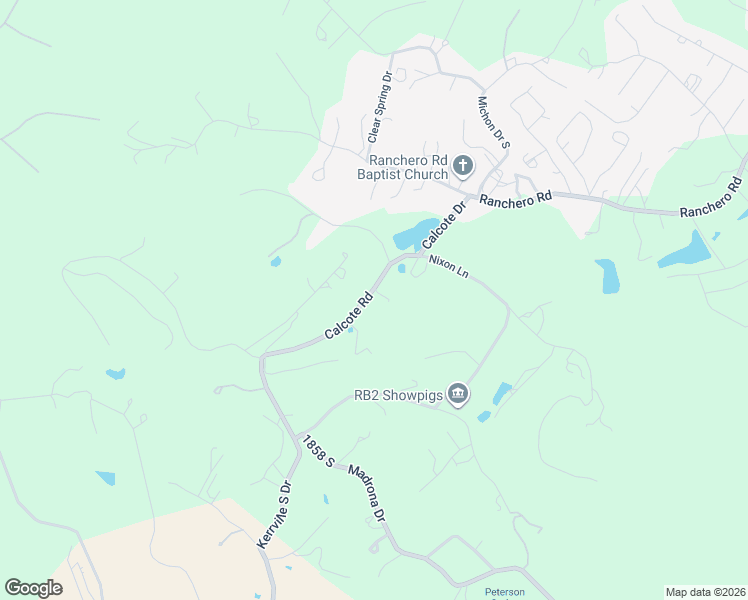 map of restaurants, bars, coffee shops, grocery stores, and more near 1550 Calcote Road in Kerrville