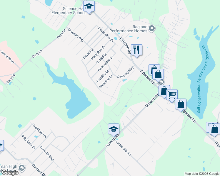 map of restaurants, bars, coffee shops, grocery stores, and more near 364 Westminster Drive in Kyle