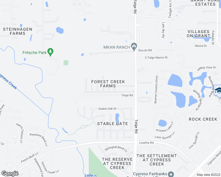 map of restaurants, bars, coffee shops, grocery stores, and more near 15802 Brett Creek Court in Cypress
