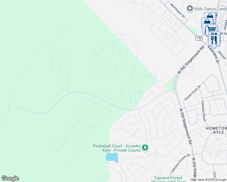 map of restaurants, bars, coffee shops, grocery stores, and more near 228 Basket Flower Loop in Kyle