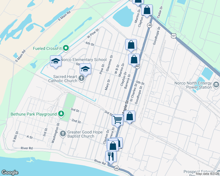map of restaurants, bars, coffee shops, grocery stores, and more near 420 Marino Drive in Norco