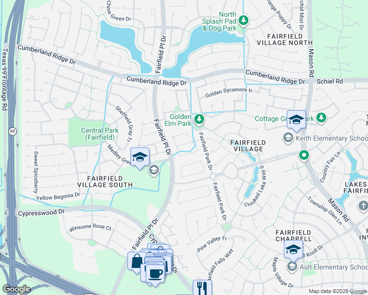 map of restaurants, bars, coffee shops, grocery stores, and more near 15310 Turning Limb Ct in Cypress