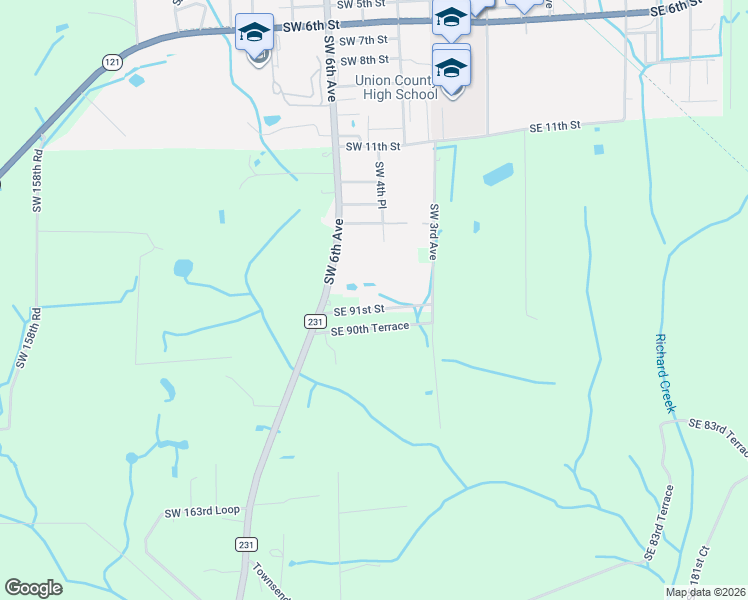 map of restaurants, bars, coffee shops, grocery stores, and more near 16743 Southeast 91st Street in Lake Butler