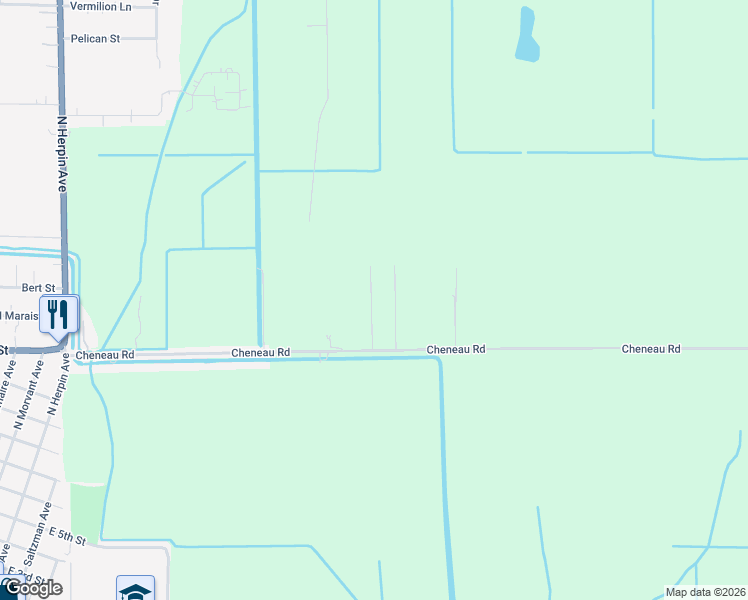 map of restaurants, bars, coffee shops, grocery stores, and more near Jimmie Rd in Kaplan