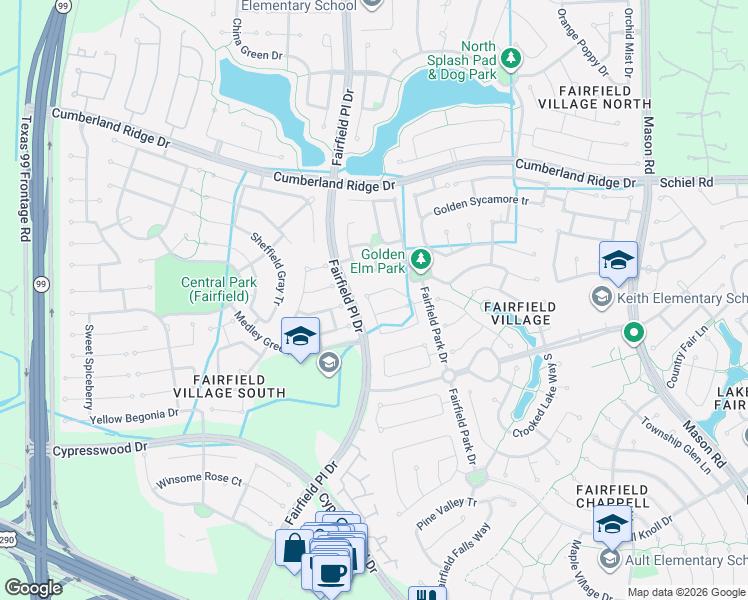 map of restaurants, bars, coffee shops, grocery stores, and more near 15310 Turning Limb Court in Cypress