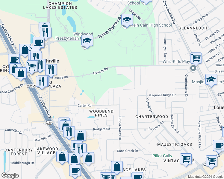 map of restaurants, bars, coffee shops, grocery stores, and more near 10106 Bonann Drive in Houston