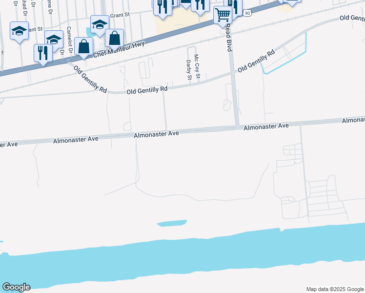 map of restaurants, bars, coffee shops, grocery stores, and more near in New Orleans