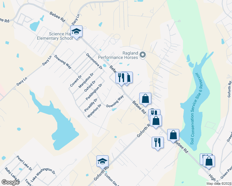 map of restaurants, bars, coffee shops, grocery stores, and more near 125 Savoy Cove in Kyle