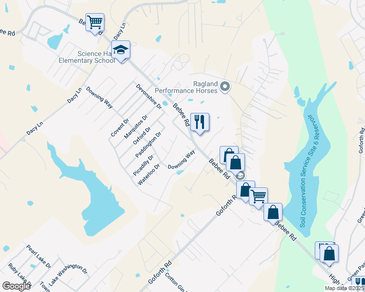 map of restaurants, bars, coffee shops, grocery stores, and more near 125 Savoy Cove in Kyle