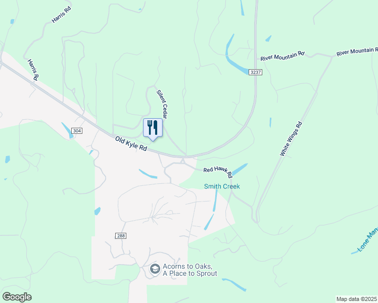 map of restaurants, bars, coffee shops, grocery stores, and more near 2041 Timmeron Road in Wimberley