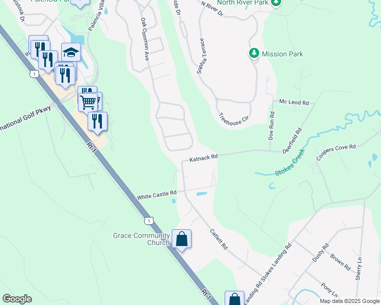 map of restaurants, bars, coffee shops, grocery stores, and more near 480 Sebastian Square in St. Augustine