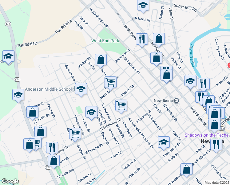 734 Lombard Street, New Iberia LA Walk Score