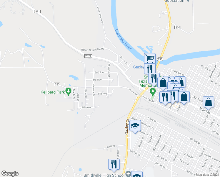 map of restaurants, bars, coffee shops, grocery stores, and more near 177 4th Avenue in Smithville
