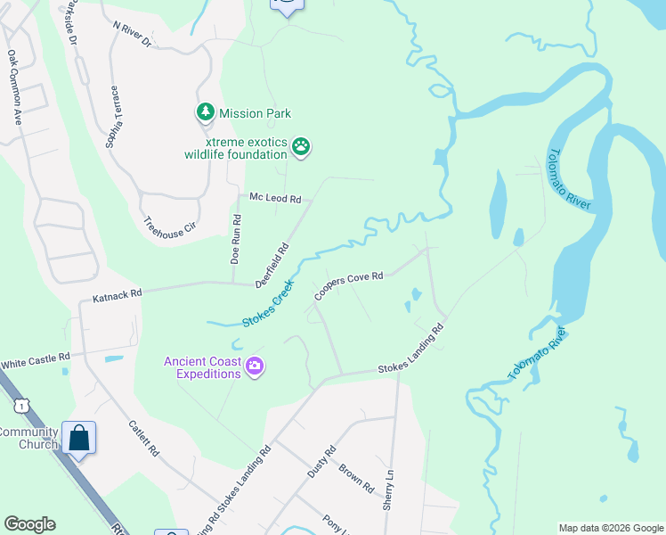 map of restaurants, bars, coffee shops, grocery stores, and more near 424 Coopers Cove Road in St. Augustine