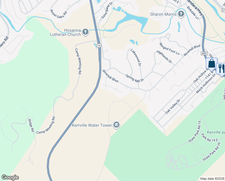 map of restaurants, bars, coffee shops, grocery stores, and more near 211 Castle Pine in Kerrville