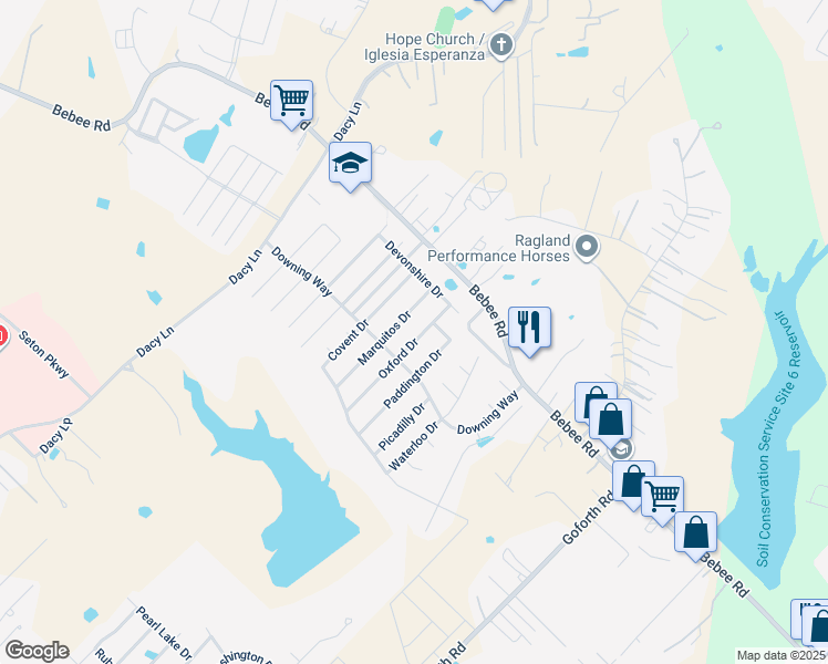 map of restaurants, bars, coffee shops, grocery stores, and more near 198 Oxford Drive in Kyle