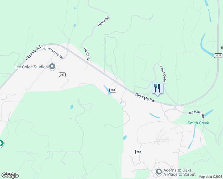 map of restaurants, bars, coffee shops, grocery stores, and more near 150 Arrowlake Road in Wimberley