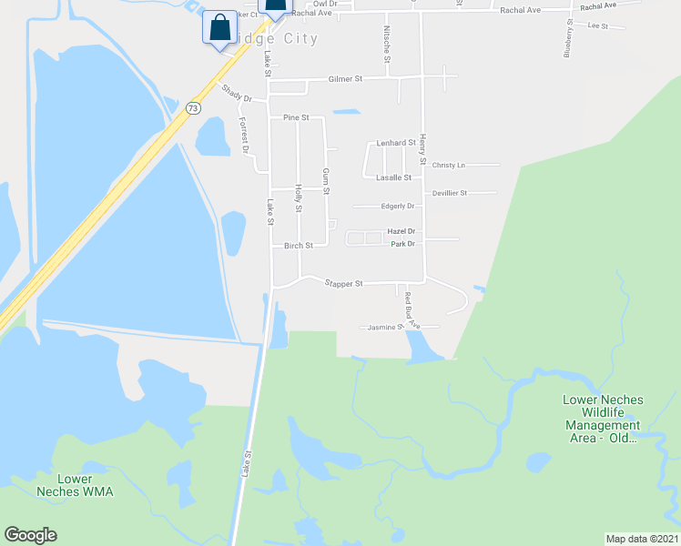 map of restaurants, bars, coffee shops, grocery stores, and more near 235 Stapper Street in Bridge City