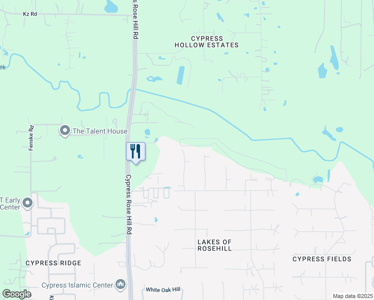 map of restaurants, bars, coffee shops, grocery stores, and more near 16714 Rose Bay Tr in Harris County