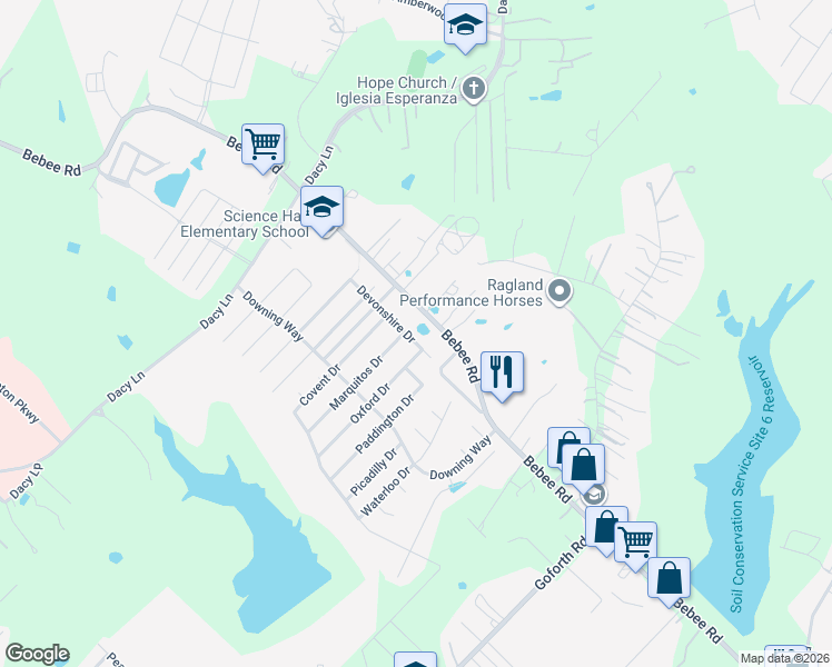 map of restaurants, bars, coffee shops, grocery stores, and more near 211 Devonshire Dr in Kyle