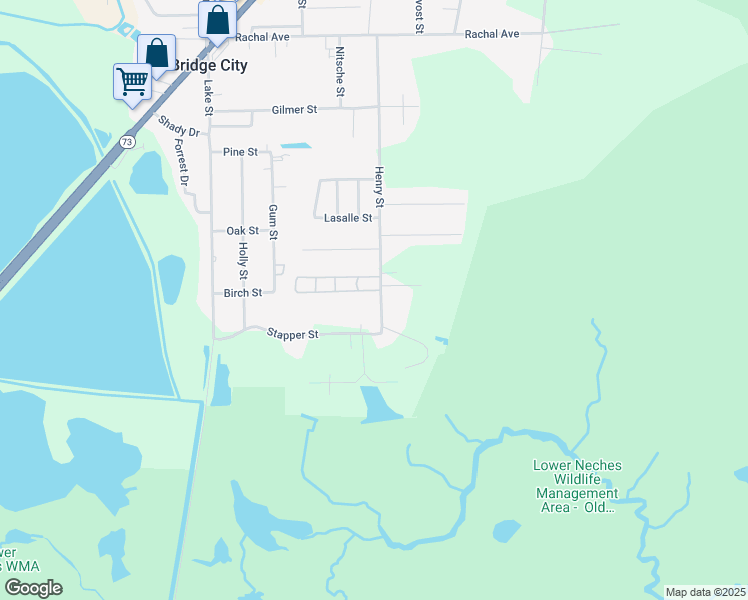 map of restaurants, bars, coffee shops, grocery stores, and more near 600 Henry Street in Bridge City
