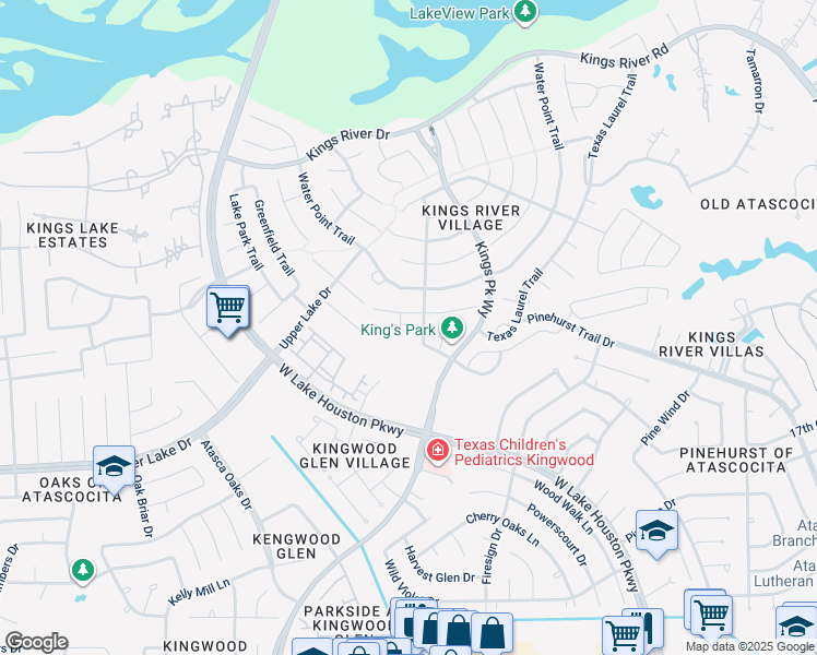 map of restaurants, bars, coffee shops, grocery stores, and more near 20611 Carmine Oak Court in Humble