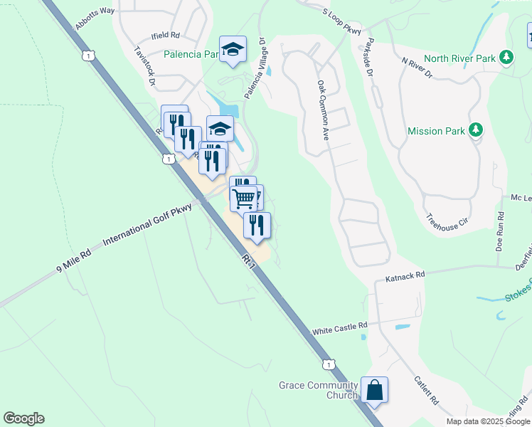 map of restaurants, bars, coffee shops, grocery stores, and more near Calle el Jardin in Saint Augustine