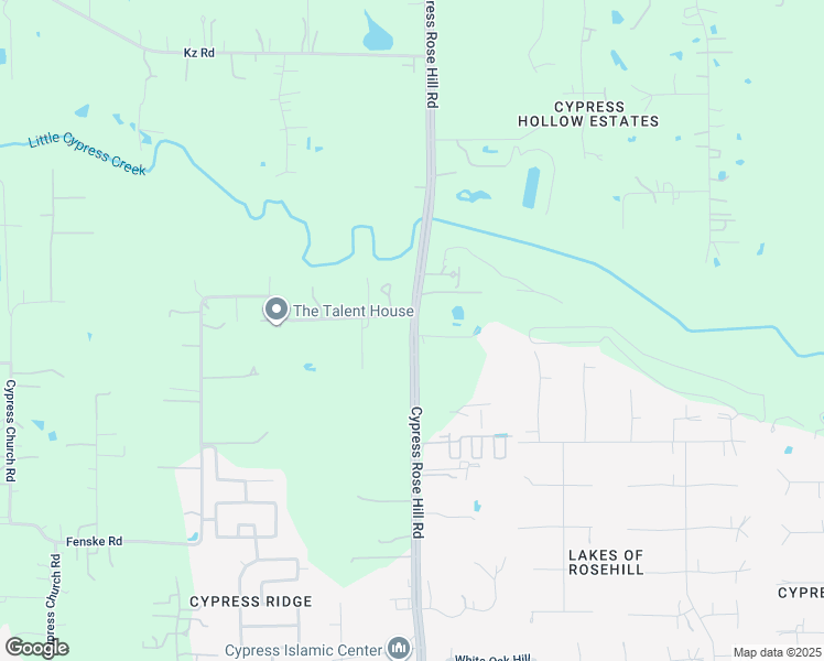 map of restaurants, bars, coffee shops, grocery stores, and more near Cypress Rosehill Road in Cypress