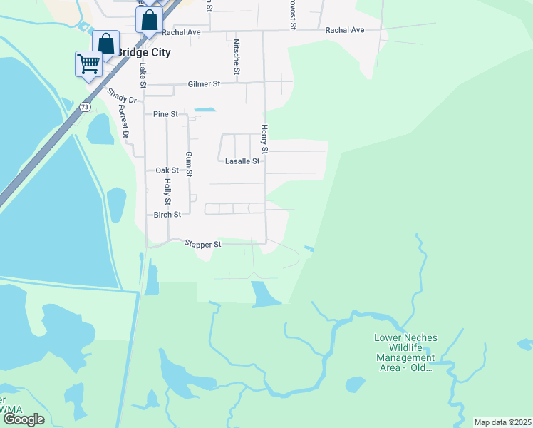 map of restaurants, bars, coffee shops, grocery stores, and more near 600 Henry Street in Bridge City