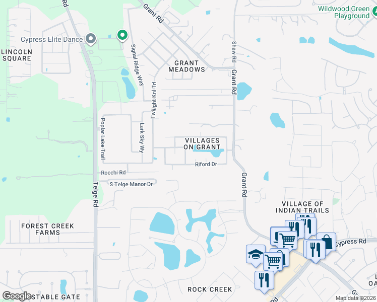 map of restaurants, bars, coffee shops, grocery stores, and more near 14615 Gearen Court in Cypress