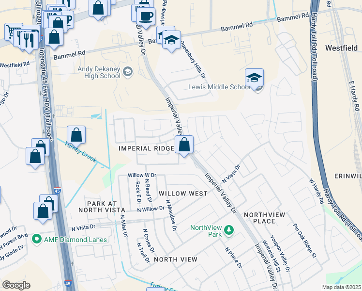 map of restaurants, bars, coffee shops, grocery stores, and more near 803 Coalport Court in Houston