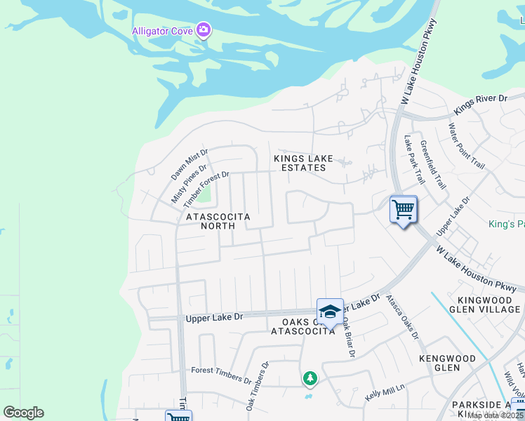 map of restaurants, bars, coffee shops, grocery stores, and more near 5607 Dove Forest Lane in Humble