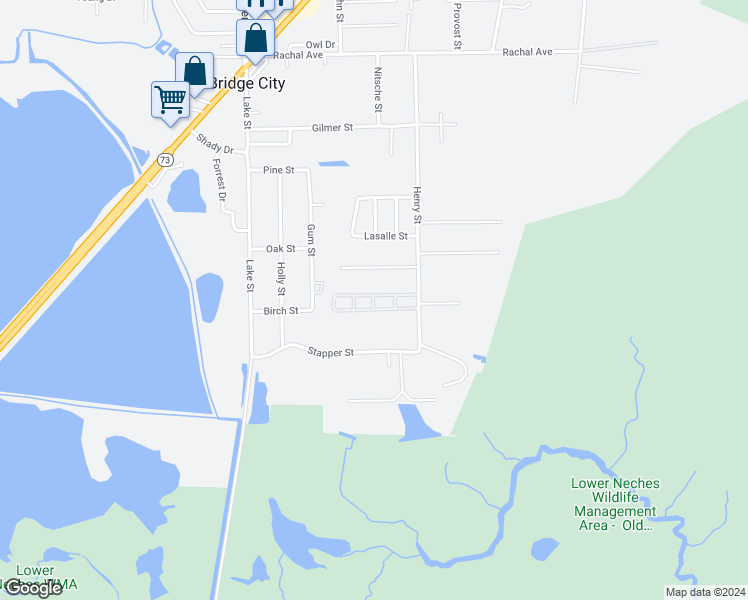 map of restaurants, bars, coffee shops, grocery stores, and more near 207-309 Park Drive in Bridge City
