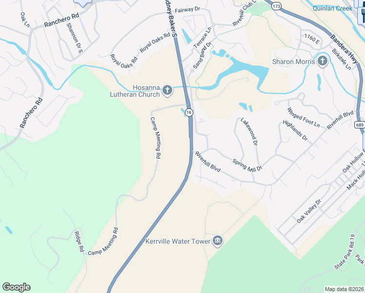 map of restaurants, bars, coffee shops, grocery stores, and more near 2044 Medina Highway in Kerrville