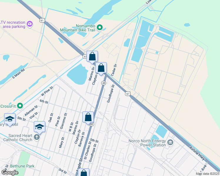 map of restaurants, bars, coffee shops, grocery stores, and more near 815 Goodhope Street in Norco