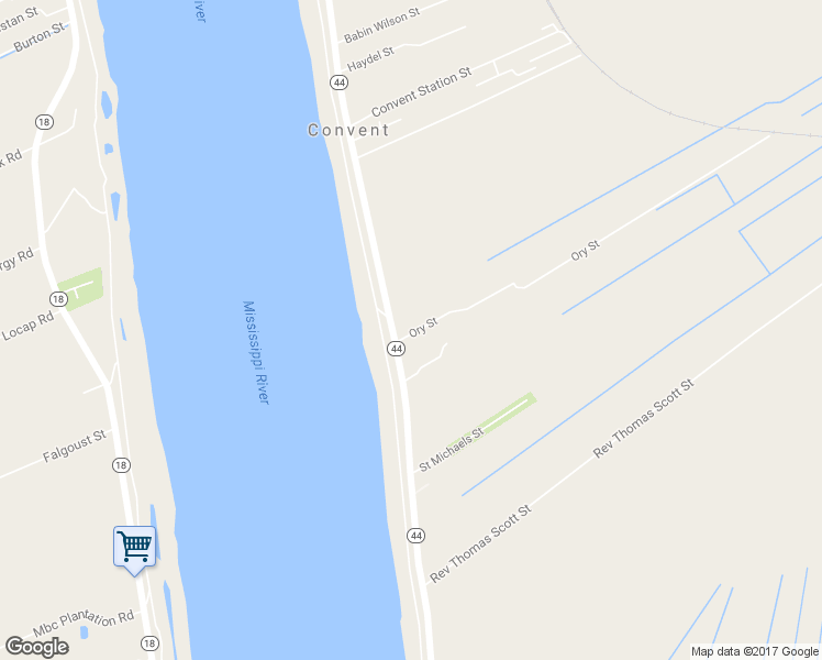 map of restaurants, bars, coffee shops, grocery stores, and more near 6604 Louisiana 44 in Convent