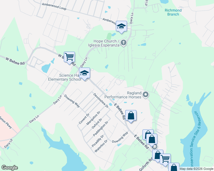 map of restaurants, bars, coffee shops, grocery stores, and more near 1701 East Bebee Road in Kyle