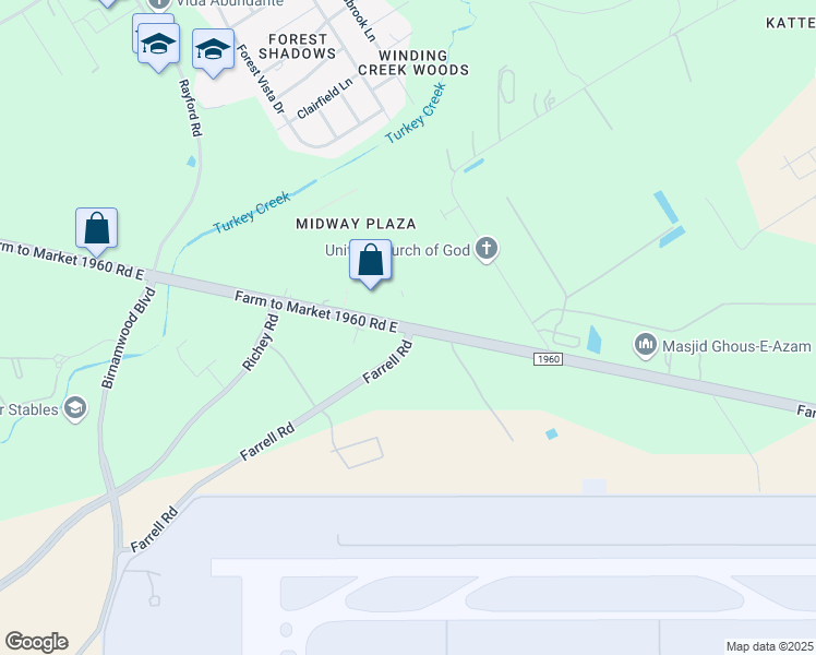 map of restaurants, bars, coffee shops, grocery stores, and more near 8091 Farm to Market 1960 in Humble